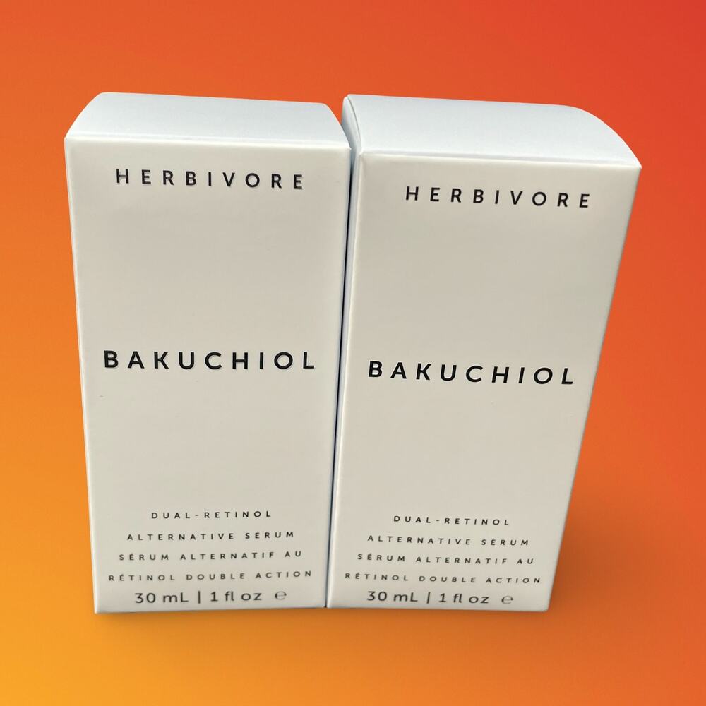Herbivore Bakuchiol Retinol Alternative Smoothing Serum 1 oz 30 ml Lot x2 New